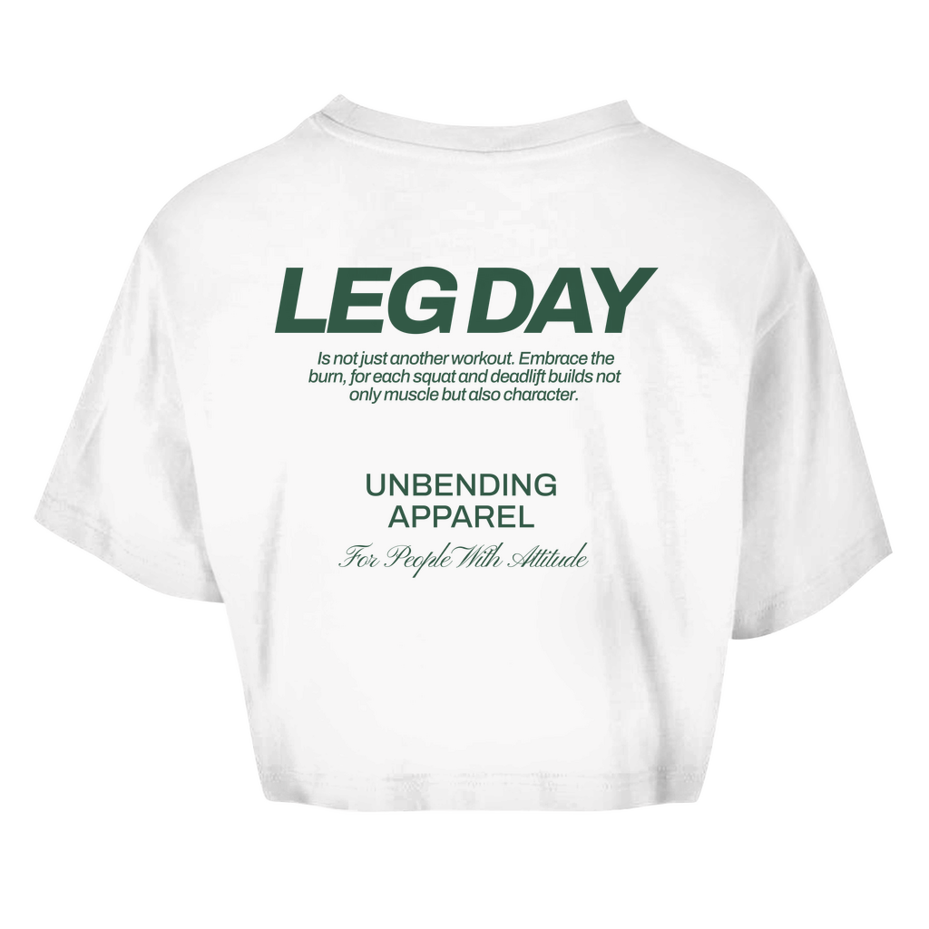 Oversize Crop Top - Leg Day - Grün - Unbending Apparel