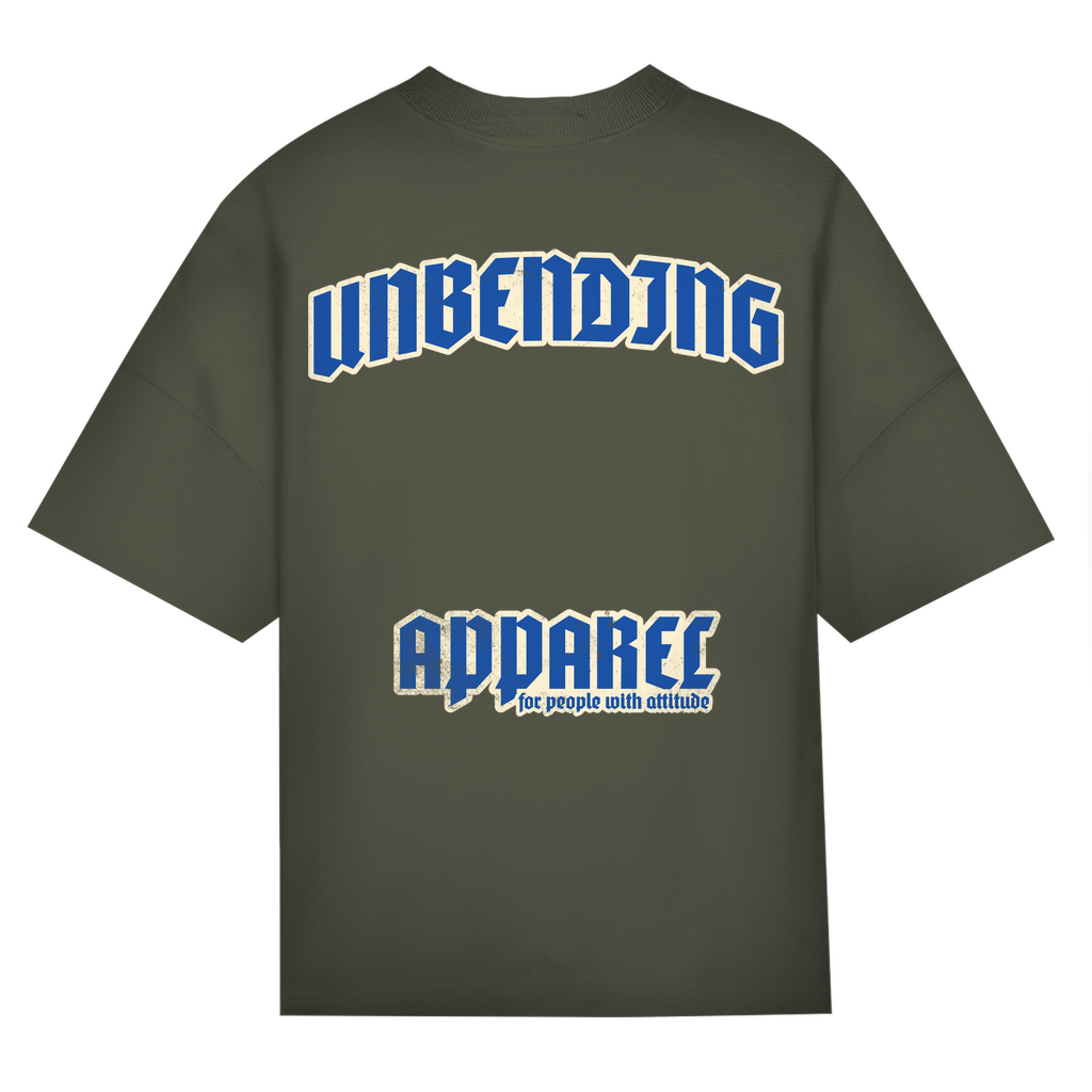 Oversize T-Shirt Unisex - For People With Attitude - Blau/Beige - Unbending Apparel