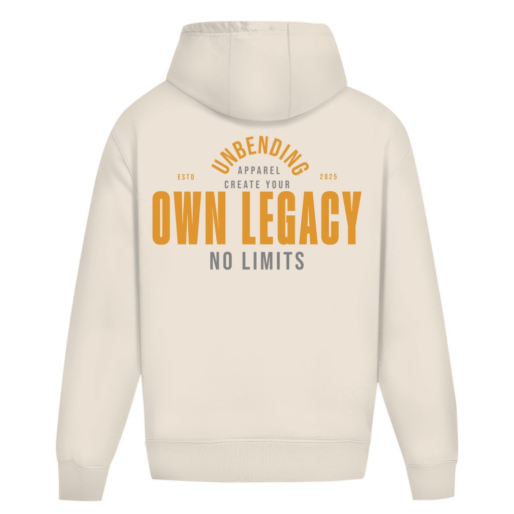 Oversize Hoodie Unisex - Create Your Own Legacy - Orange/Grau Unbending Apparel