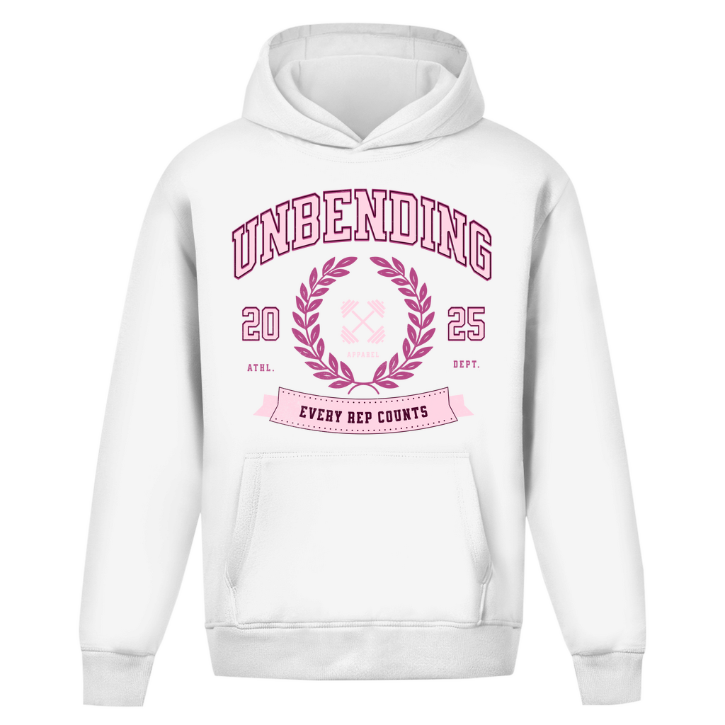 Oversize Hoodie Unisex - Ohne Kordel Every Rep Counts - Lila - Unbending Apparel