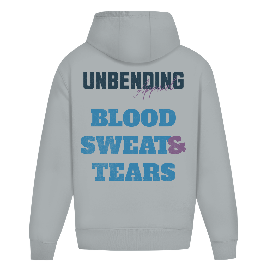 Oversize Hoodie Unisex - Blood Sweat And Tears - Blau - Unbending Apparel
