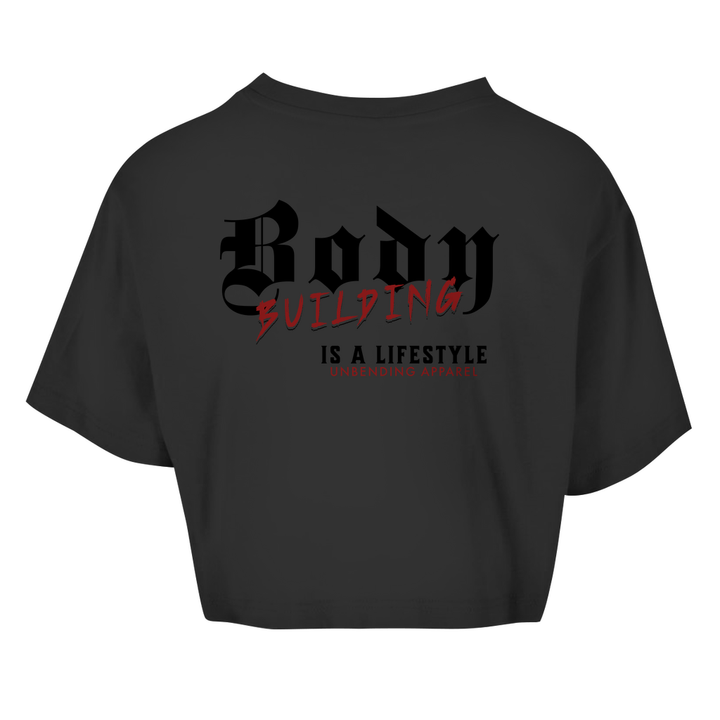 Oversize Crop Top - Bodybuilding Is A Lifestyle - Rot - Unbending Apparel