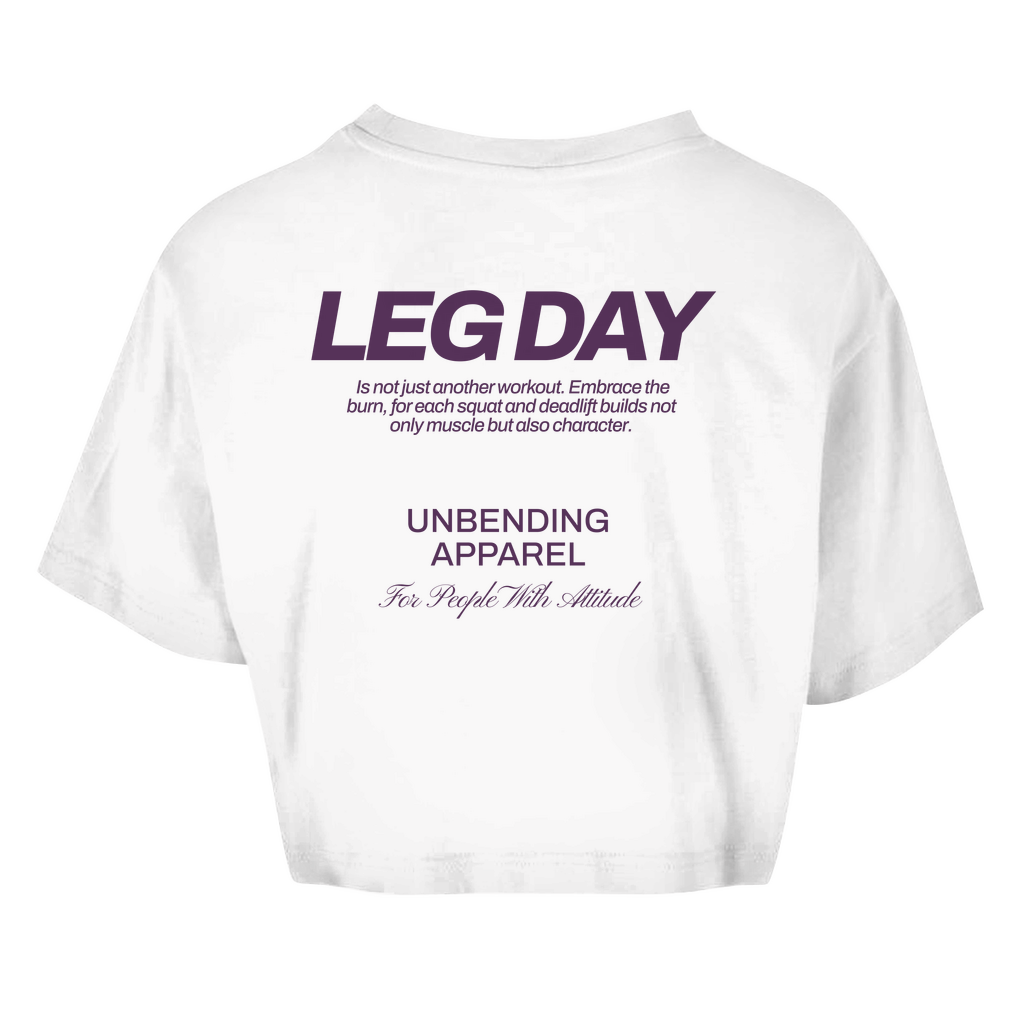 Oversize Crop Top - Leg Day - Lila - Unbending Apparel