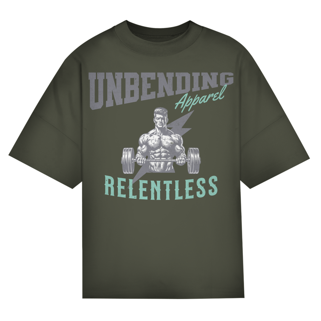 Oversize T-Shirt Unisex - Relentless - Grün/Grau - Unbending Apparel