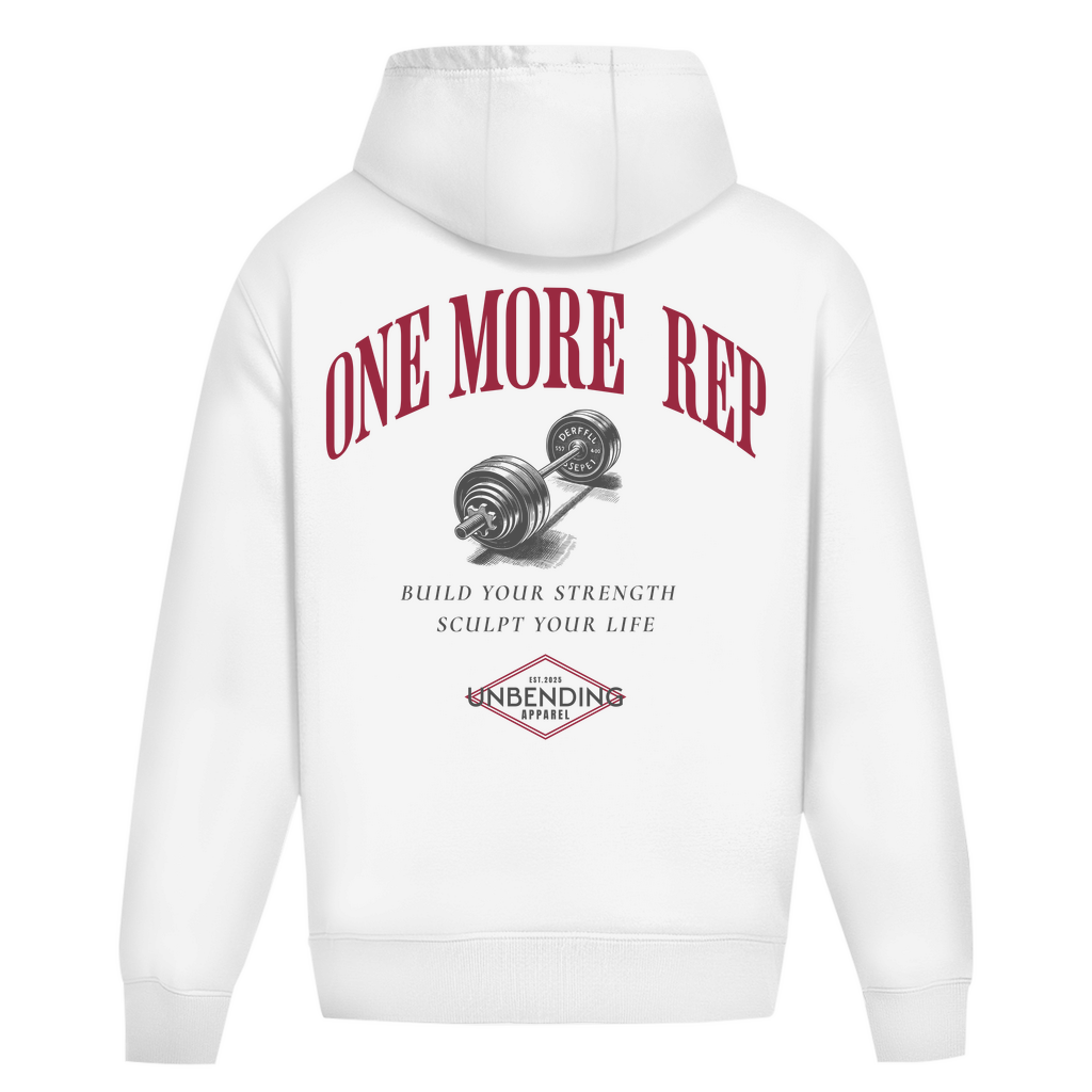 Oversize Hoodie Unisex - One More Rep - Rot/Grau - Unbending Apparel
