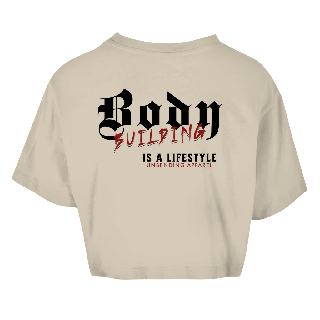 Oversize Crop Top - Bodybuilding Is A Lifestyle - Rot - Unbending Apparel