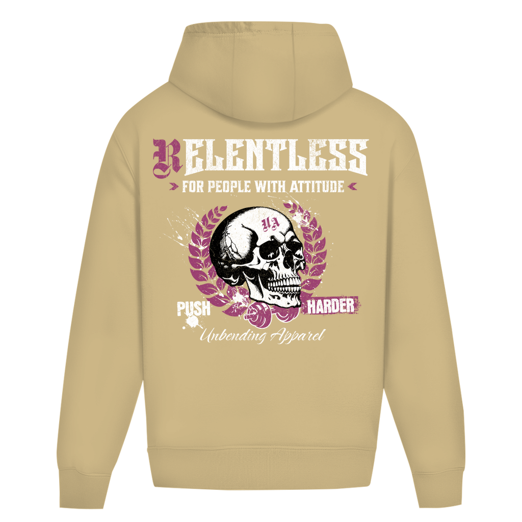 Oversize Hoodie Unisex - Push Harder - Lila Weiß - Unbending Apparel