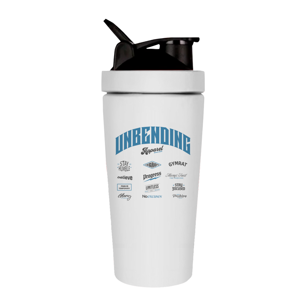 Gym Shaker Edelstahl - Unbending Apparel Collage - Blau - Unbending Apparel