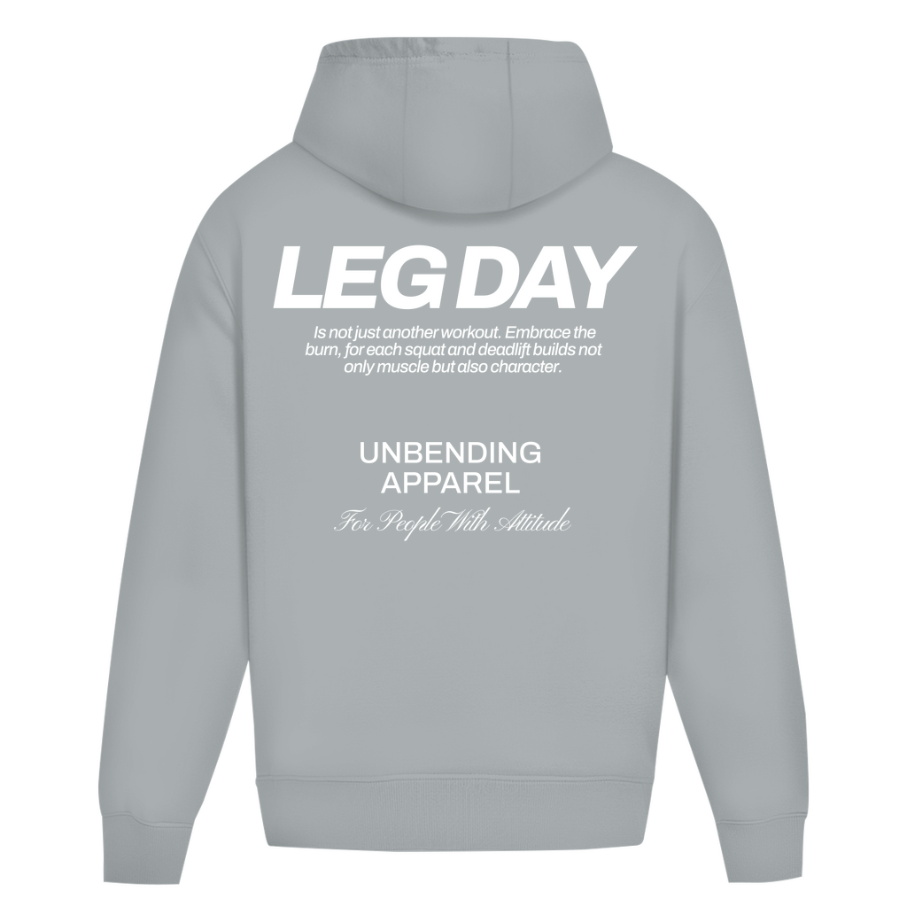 Oversize Hoodie Unisex - Leg Day - Weiß - Unbending Apparel