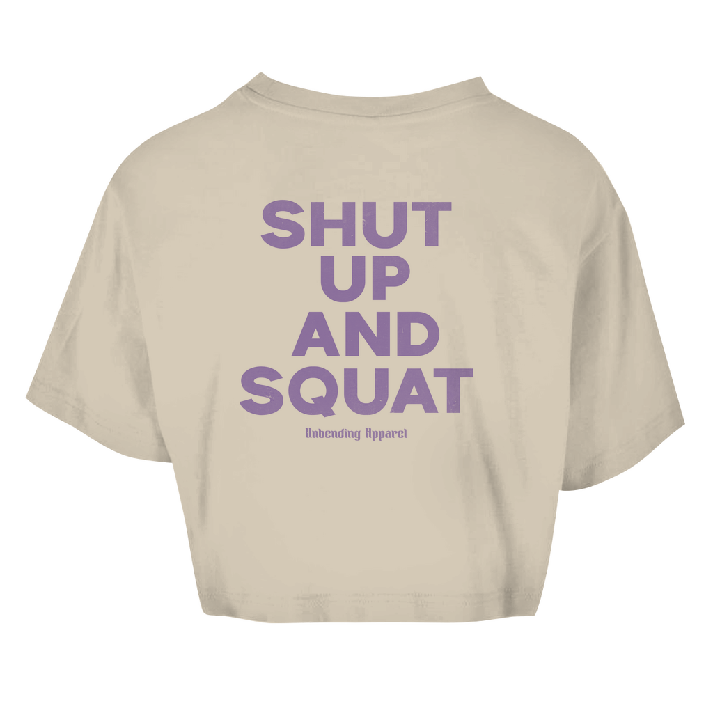 Oversize Crop Top - Shut Up And Squat - Lila - Unbending Apparel