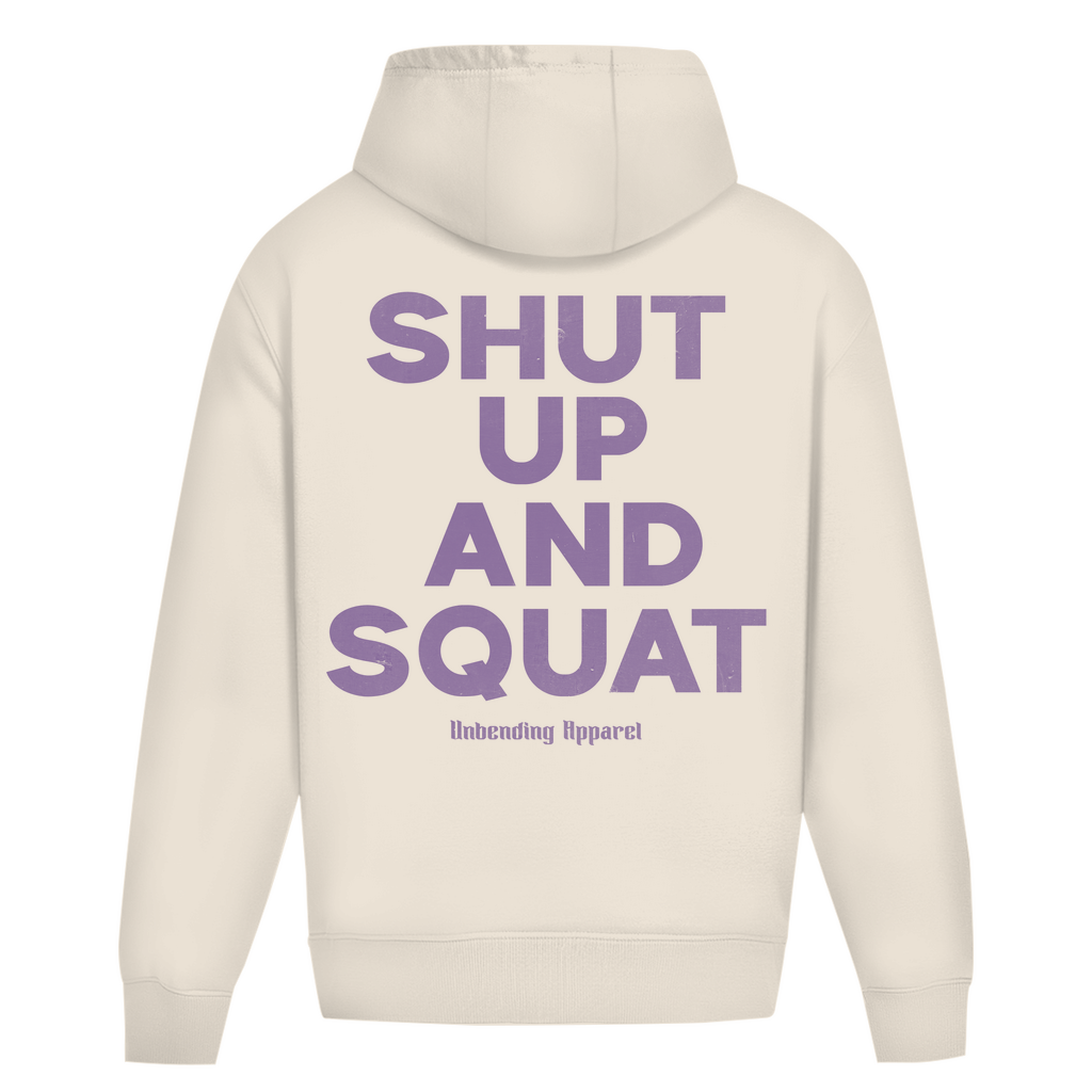 Oversize Hoodie Unisex - Shut Up And Squat - Lila - Unbending Apparel