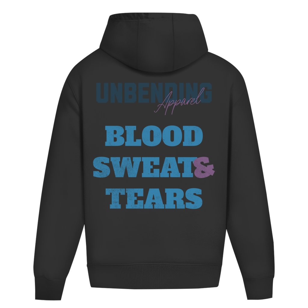 Oversize Hoodie Unisex - Blood Sweat And Tears - Blau - Unbending Apparel