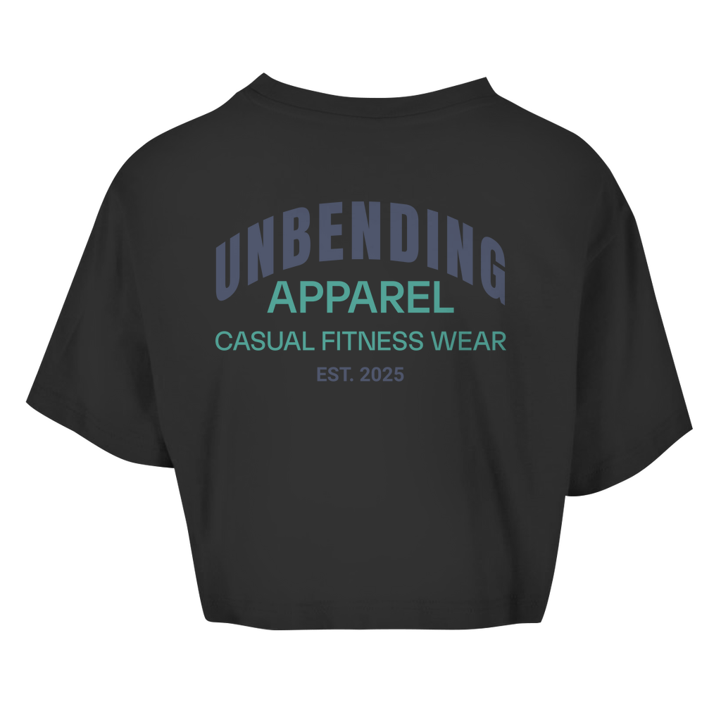 Oversize Crop Top - Casual Fitness Wear - Grün/Grau - Unbending Apparel