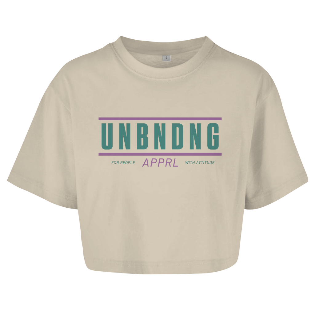 Oversize Crop Top - For People With Attitude - Grün/Lila - Unbending Apparel