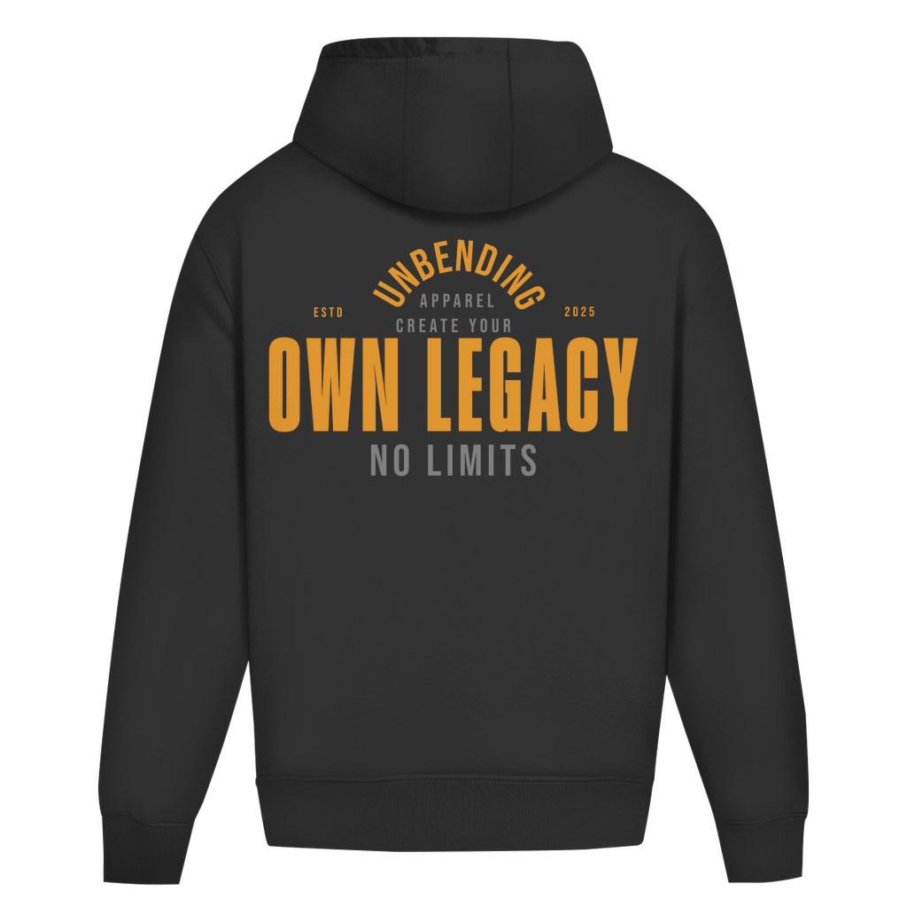 Oversize Hoodie Unisex - Create Your Own Legacy - Orange/Grau Unbending Apparel