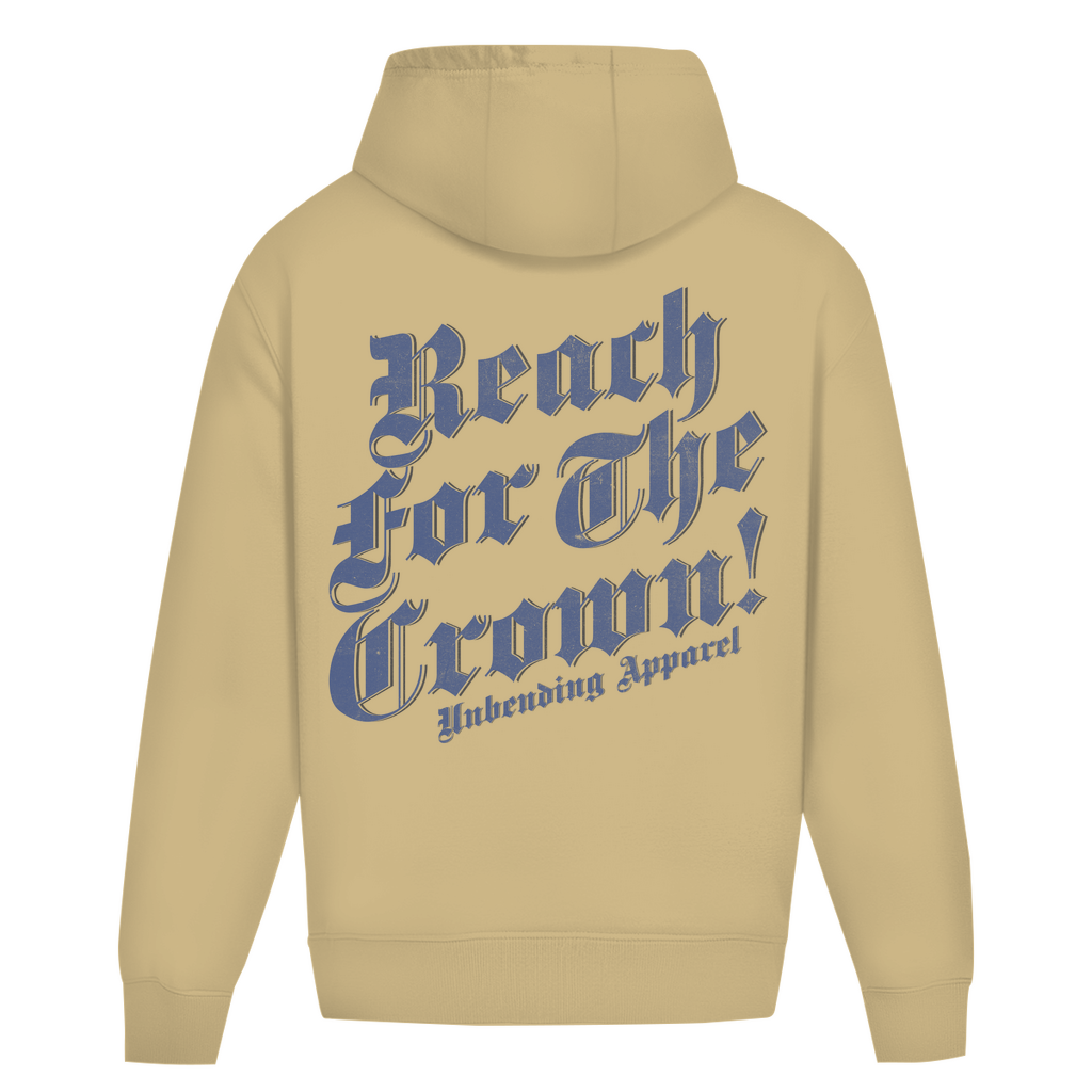 Oversize Hoodie Unisex - Reach For The Crown - Weiß - Unbending Apparel