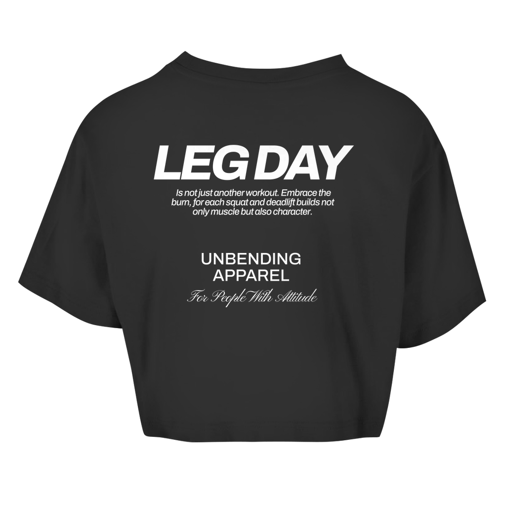 Oversize Crop Top - Leg Day - Weiß - Unbending Apparel