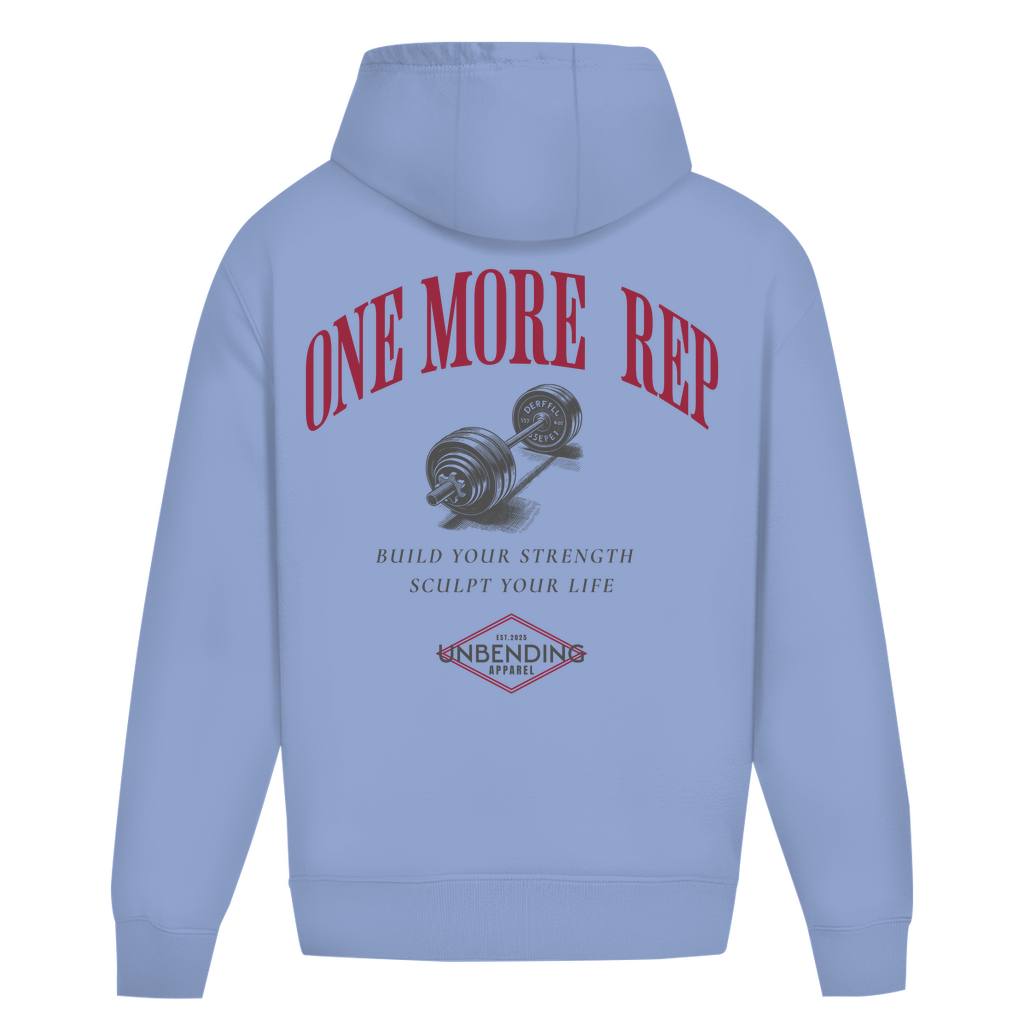 Oversize Hoodie Unisex - One More Rep - Rot/Grau - Unbending Apparel