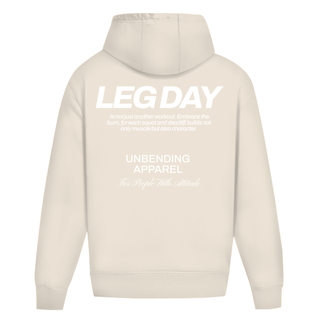 Oversize Hoodie Unisex - Leg Day - Weiß - Unbending Apparel