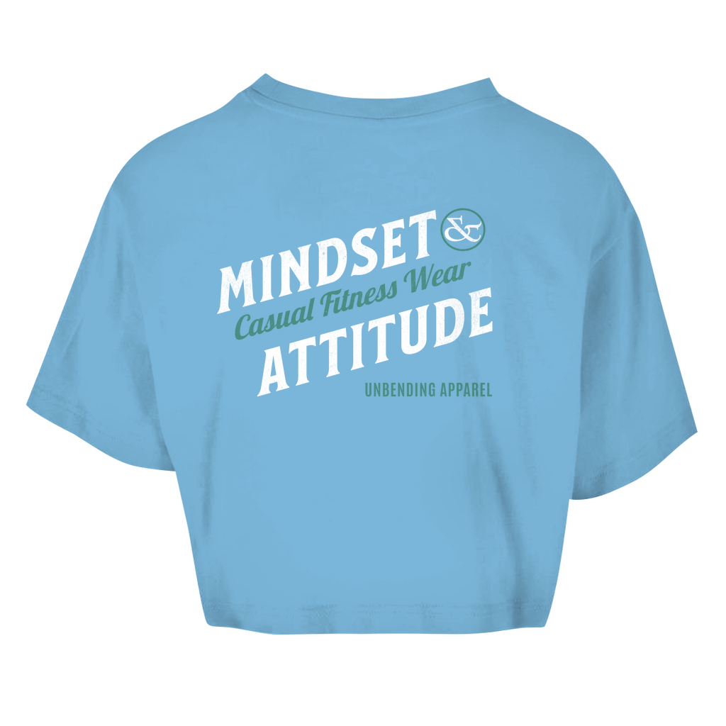 Oversize Crop Top - Mindset And Attitude - Grün/Weiß
