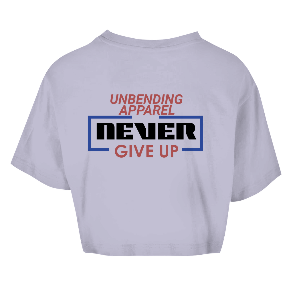 Oversize Crop Top - Never Give Up - Unbending Apparel