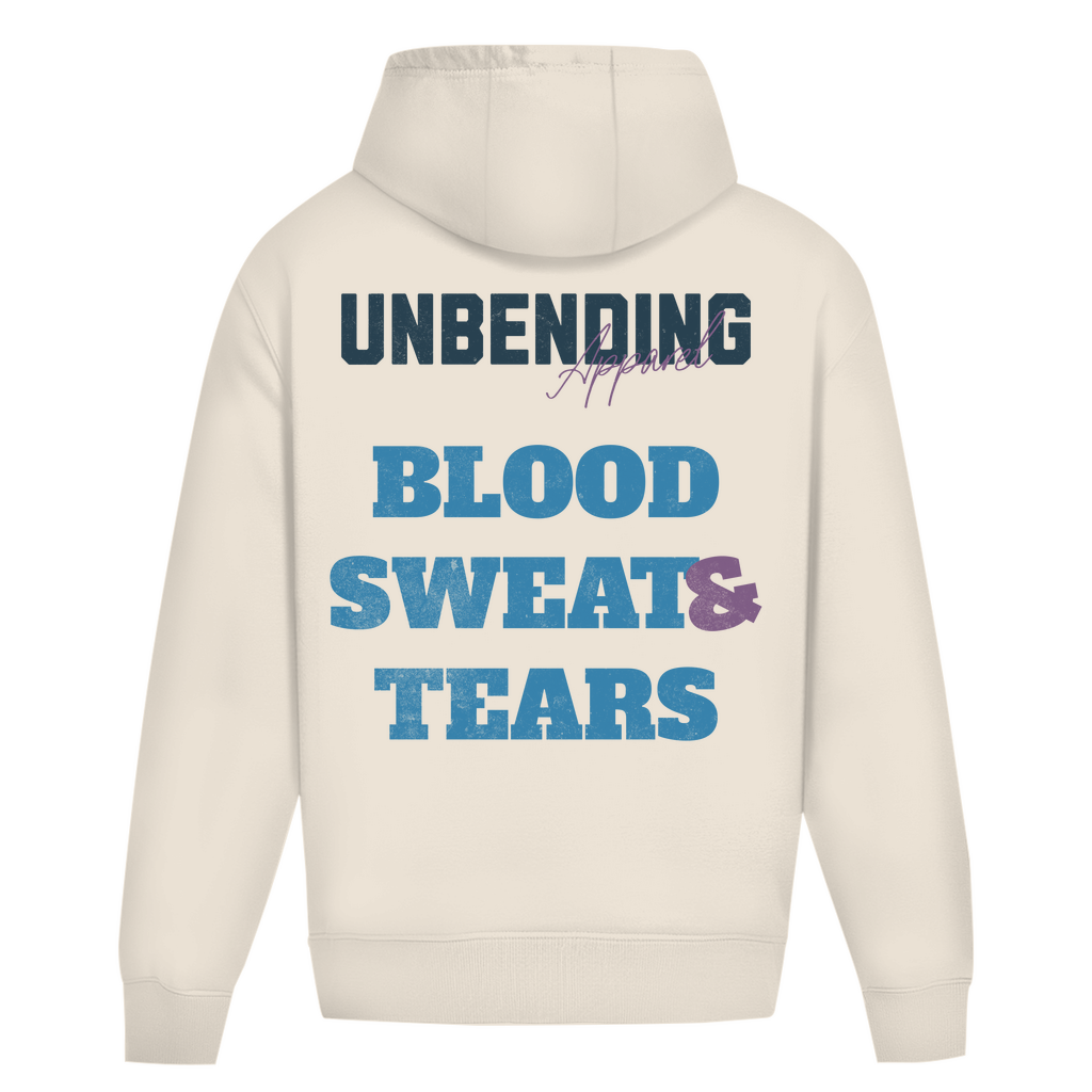 Oversize Hoodie Unisex - Blood Sweat And Tears - Blau - Unbending Apparel