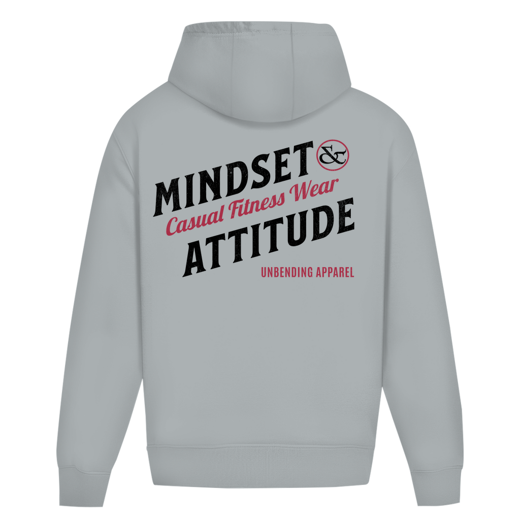 Oversize Hoodie Unisex - Mindset And Attitude - Schwarz/rot - Unbending Apparel
