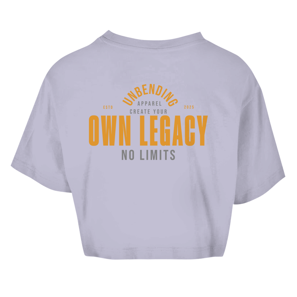 Oversize Crop Top - Create Your Own Legacy - Orange/Grau Unbending Apparel
