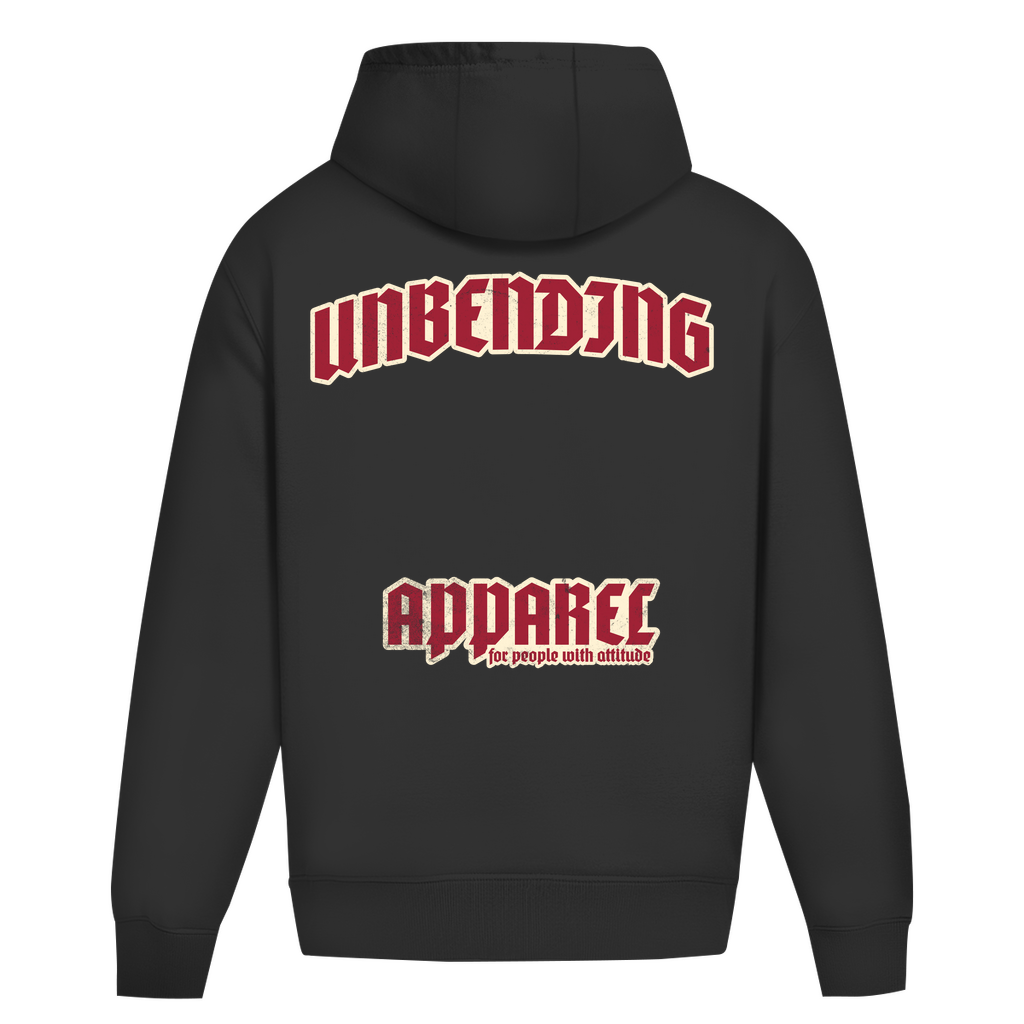 Oversize Hoodie Unisex - For People With Attitude - Rot/beige - Unbending Apparel