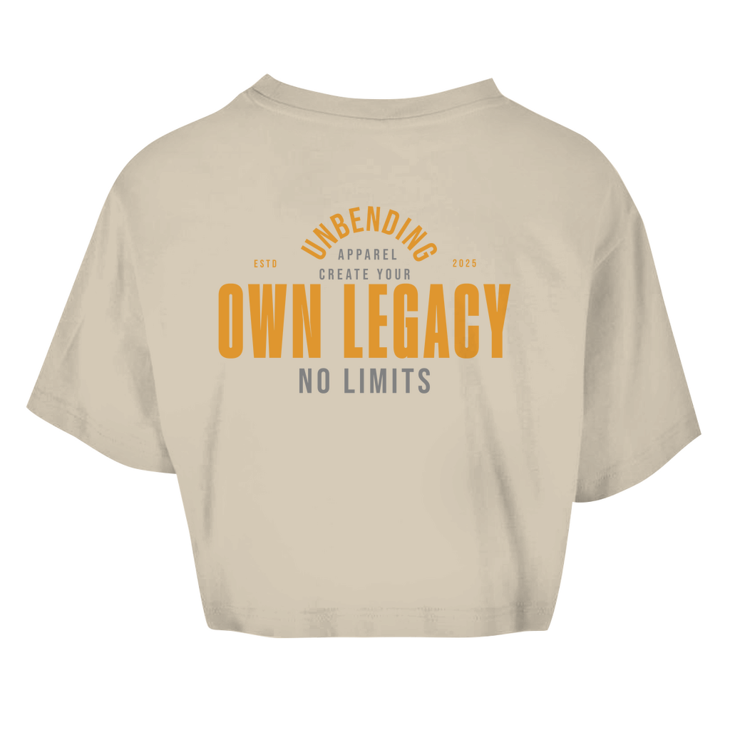 Oversize Crop Top - Create Your Own Legacy - Orange/Grau Unbending Apparel