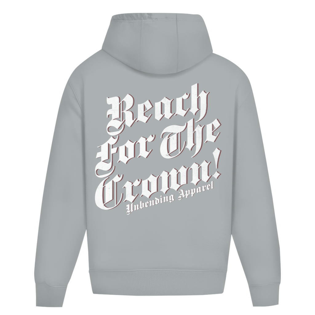 Oversize Hoodie Unisex - Reach For The Crown - Weiß - Unbending Apparel
