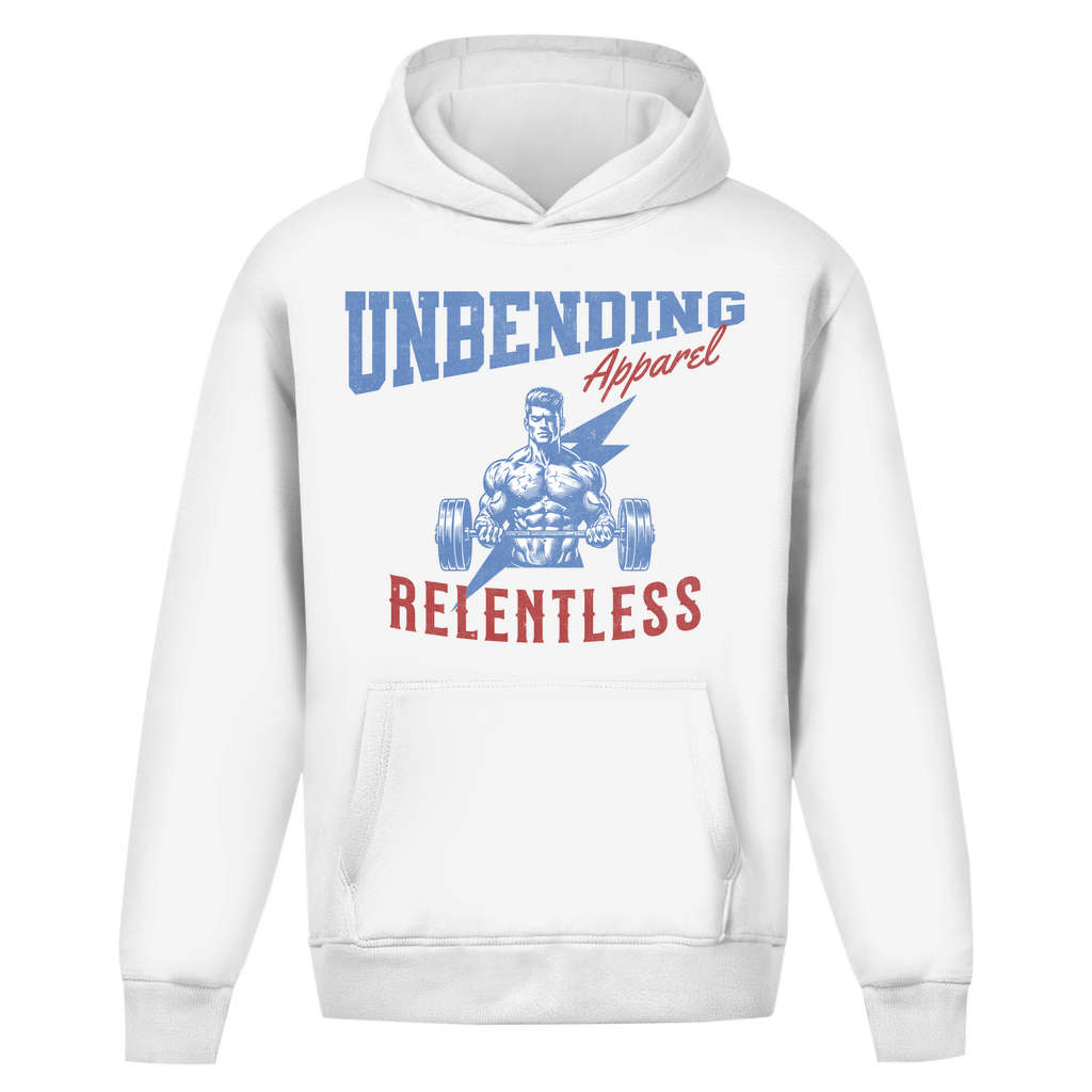 Oversize Hoodie Unisex - Relentless - Blau/Rot - Unbending Apparel