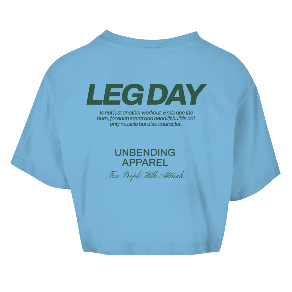 Oversize Crop Top - Leg Day - Grün - Unbending Apparel