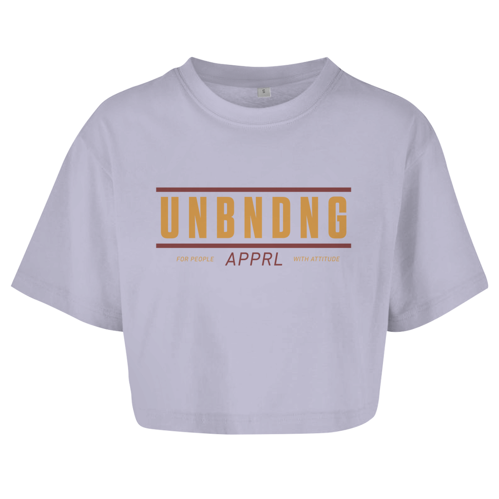 Oversize Crop Top - For People With Attitude - Gold/Rot - Unbending Apparel