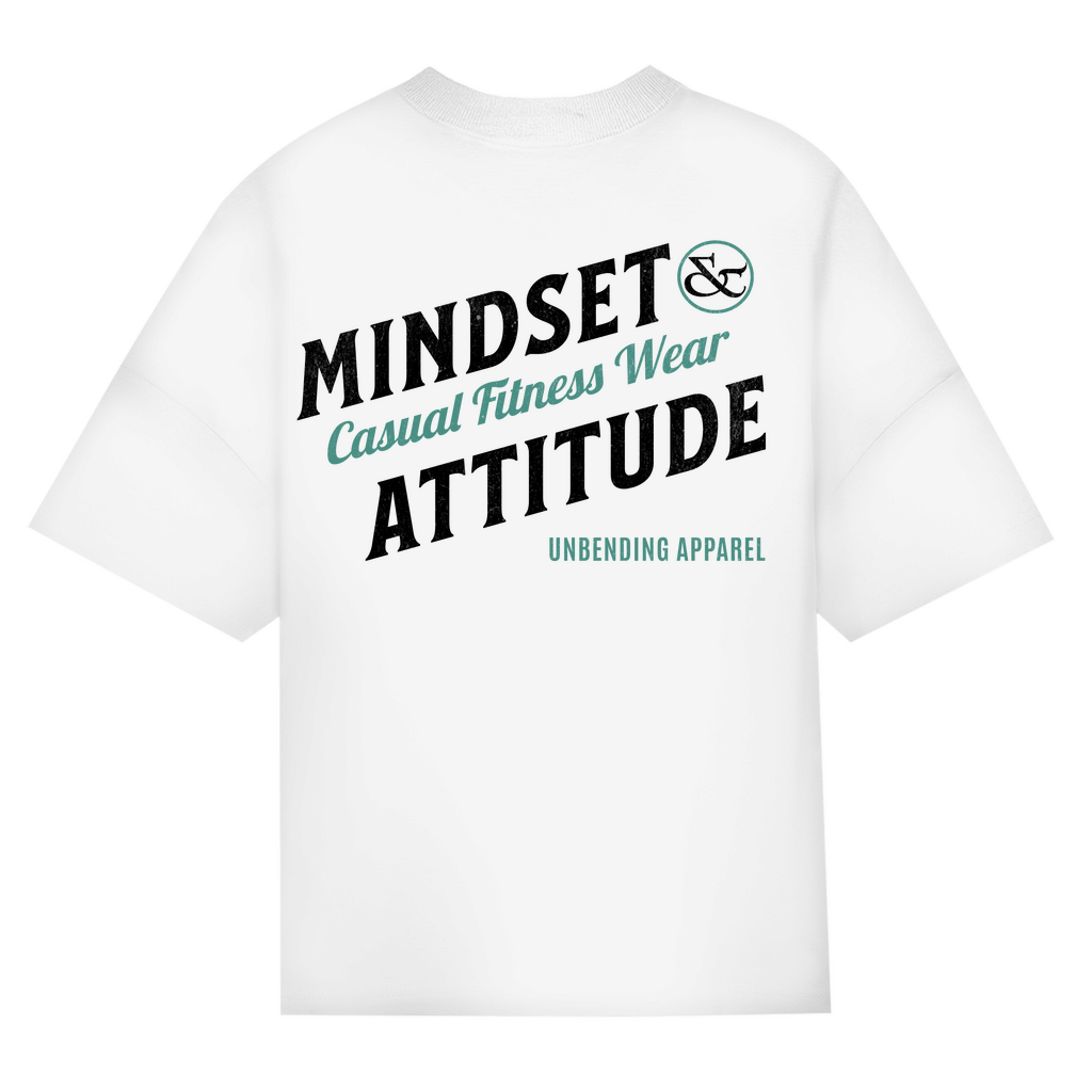 Oversize T-Shirt Unisex - Mindset And Attitude - Schwarz/Grün - Unbending Apparel