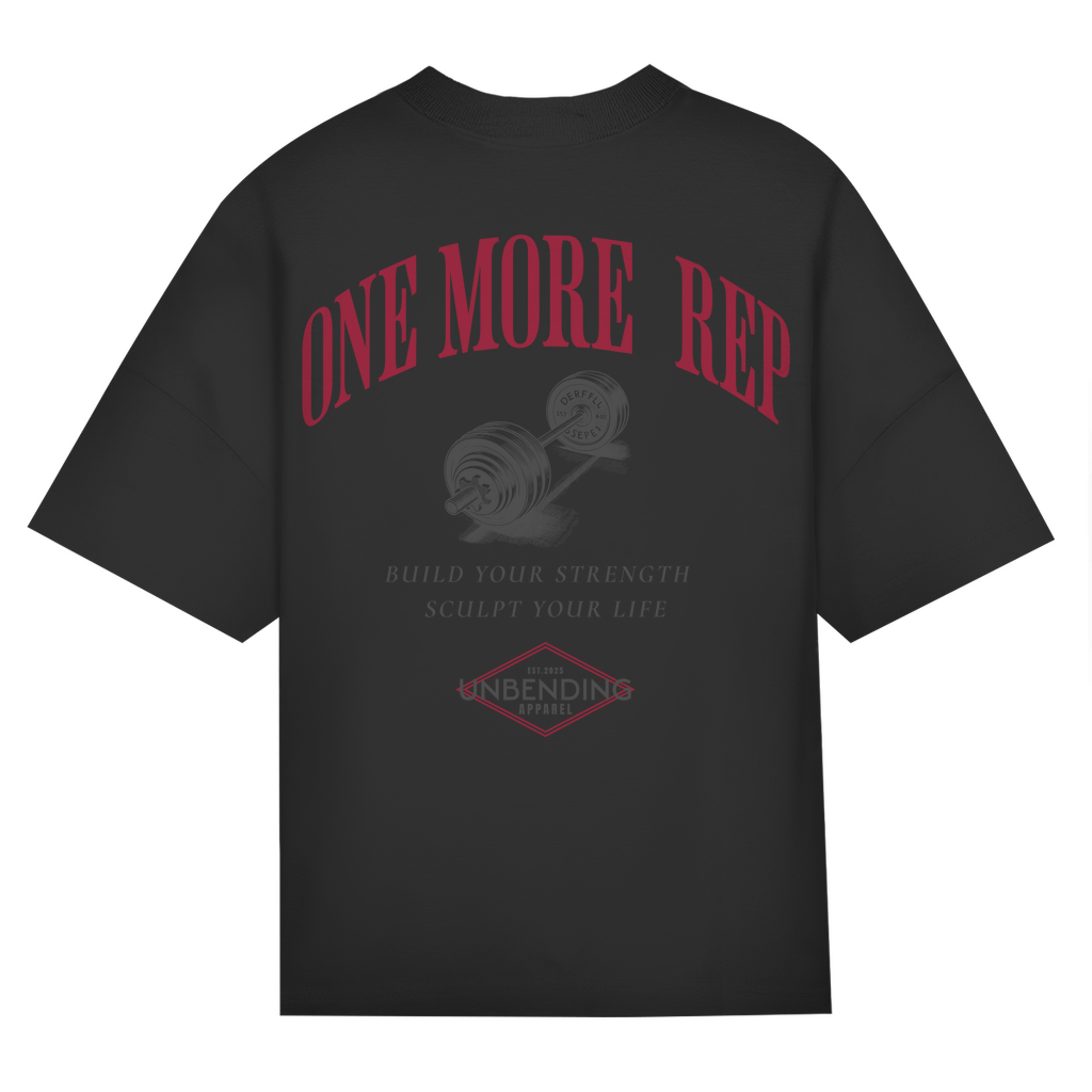 Oversize T-Shirt Unisex - One More Rep - Rot/Grau - Unbending Apparel