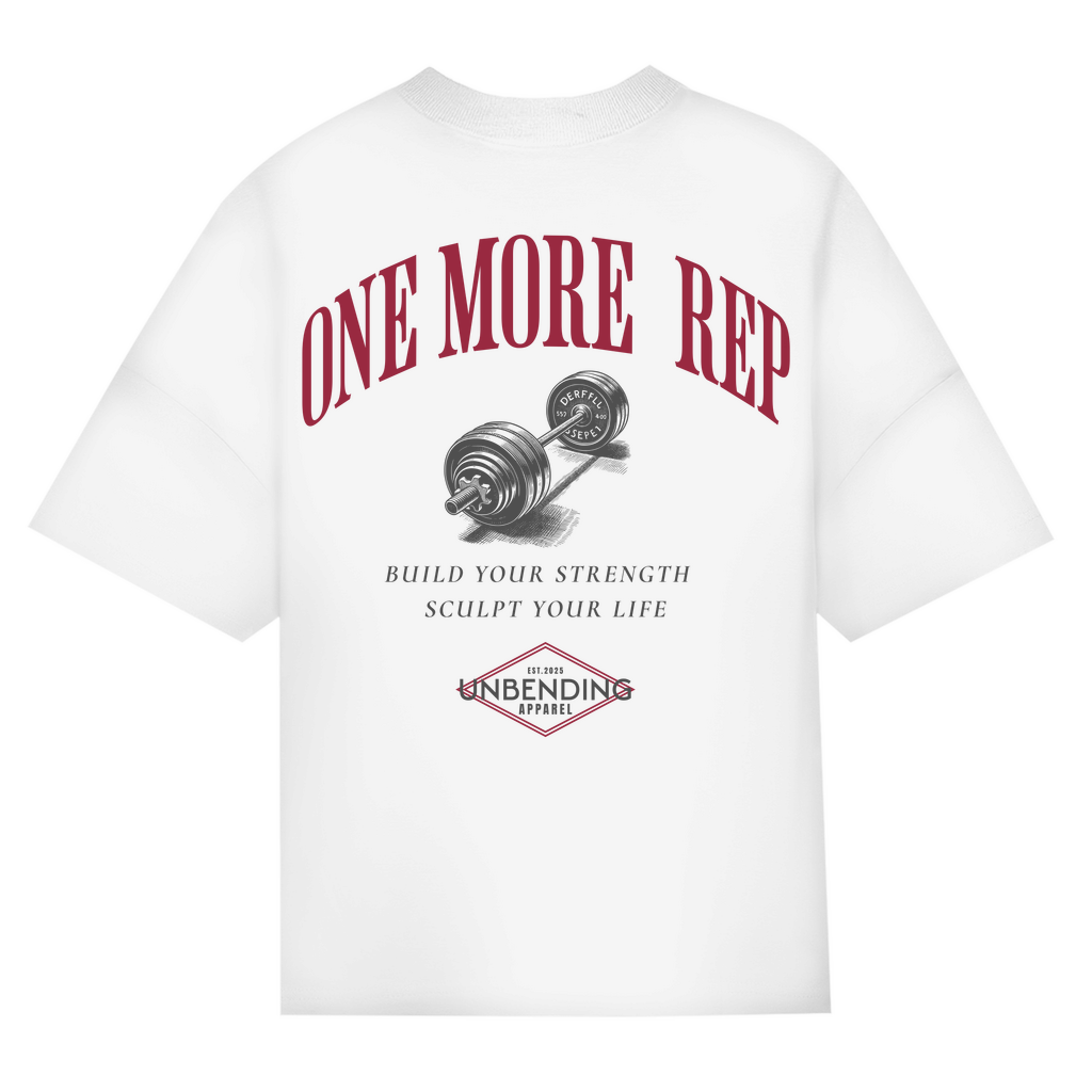 Oversize T-Shirt Unisex - One More Rep - Rot/Grau - Unbending Apparel