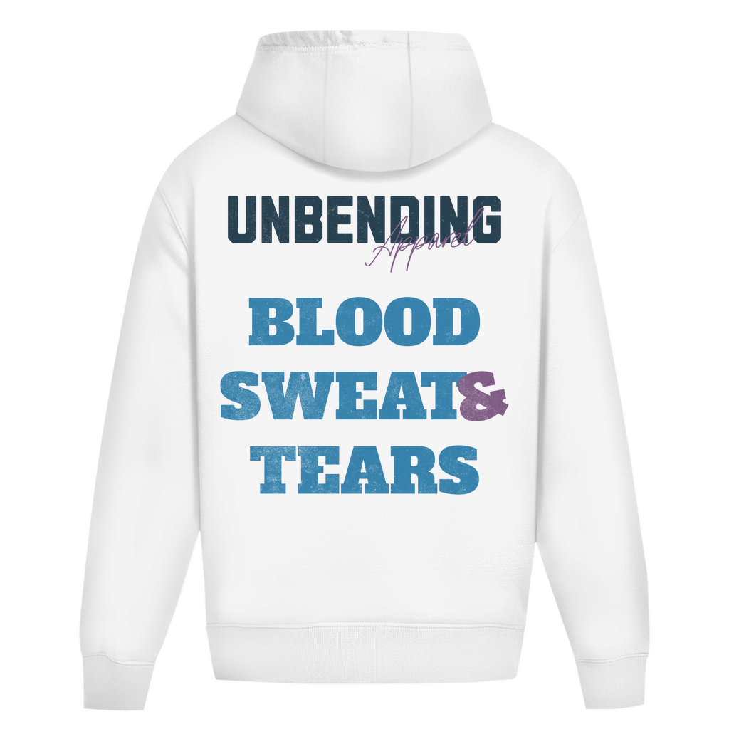 Oversize Hoodie Unisex - Blood Sweat And Tears - Blau - Unbending Apparel