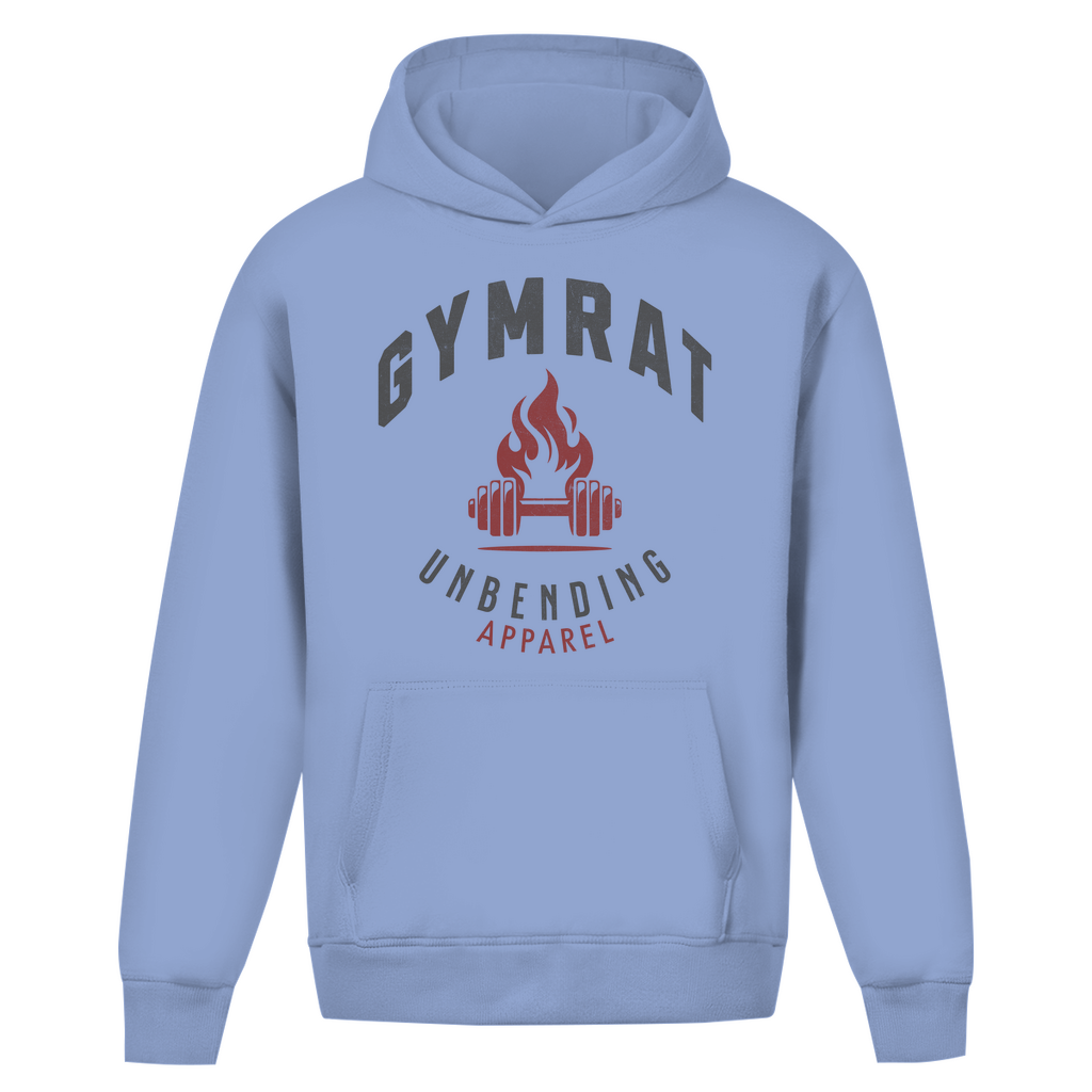 Oversize Hoodie Unisex - Gymrat - Grau/Rot - Unbending Apparel
