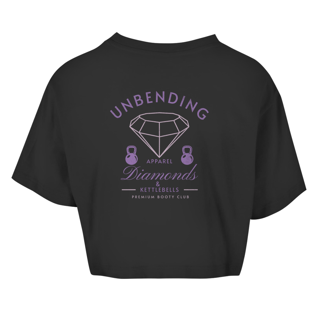 Oversize Crop Top - Diamonds & Kettleballs - Unbending Apparel