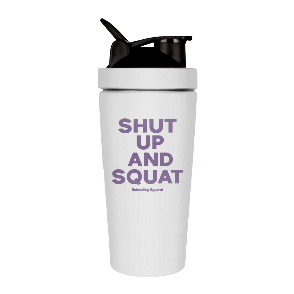Gym Shaker - Shut Up And Squat - Lila - Unbending Apparel
