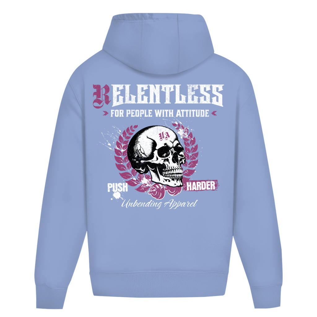 Oversize Hoodie Unisex - Push Harder - Lila Weiß - Unbending Apparel