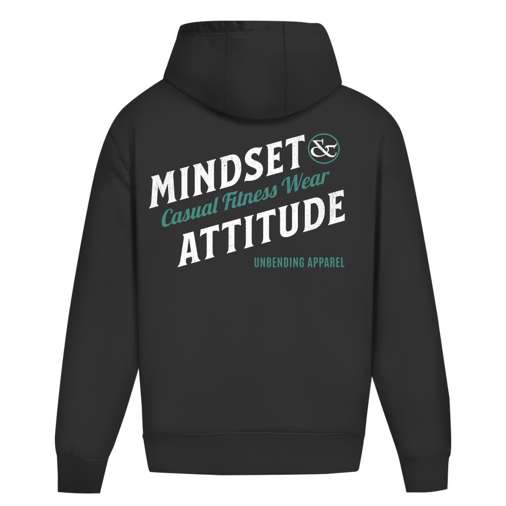 Oversize Hoodie Unisex - Mindset And Attitude - Grün/Weiß