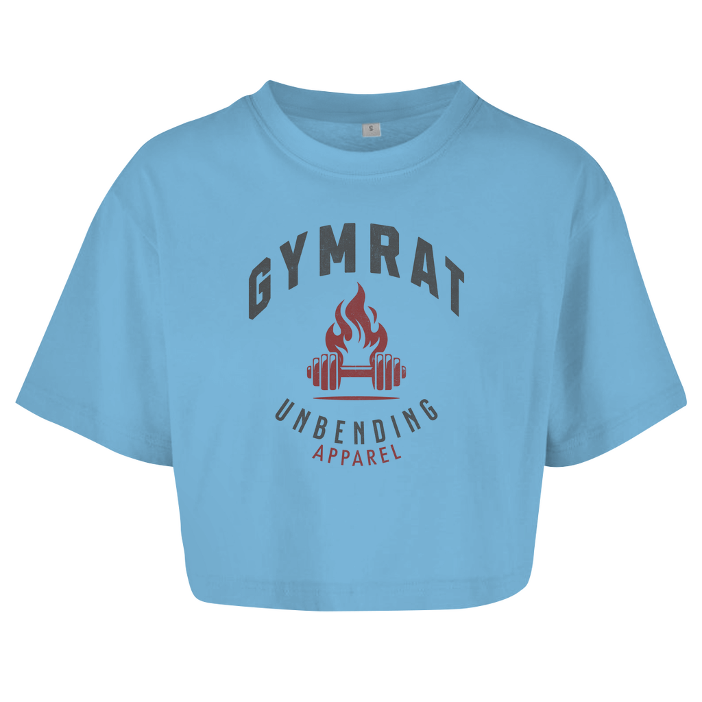 Oversize Crop Top - Gymrat - Grau/Rot - Unbending Apparel