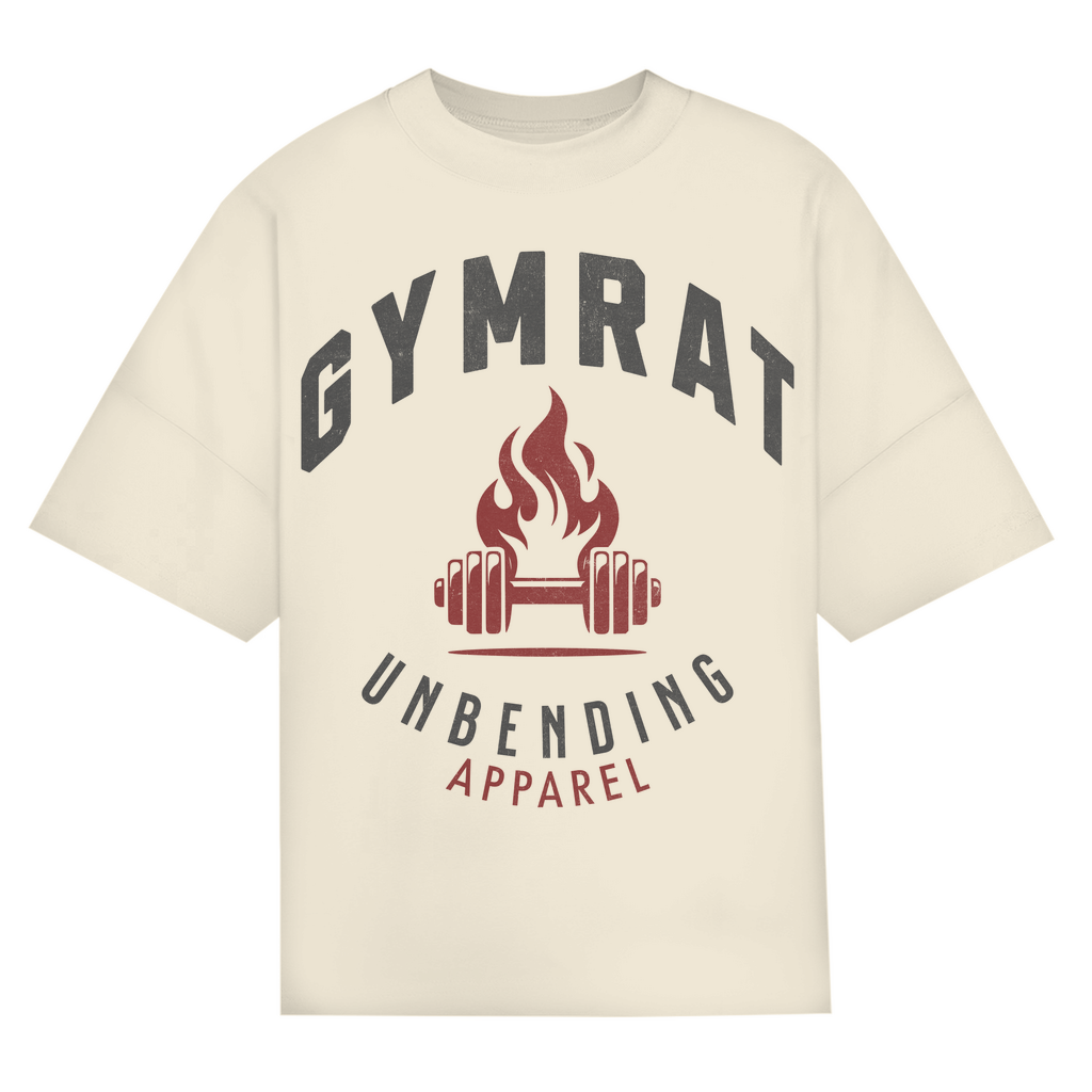 Oversize T-Shirt Unisex - Gymrat - Grau/Rot - Unbending Apparel