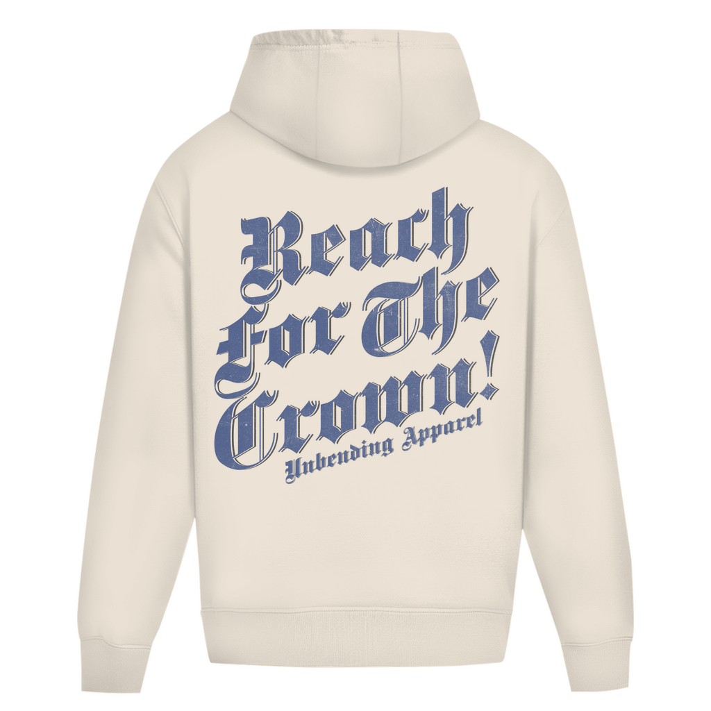 Oversize Hoodie Unisex - Reach For The Crown - Weiß - Unbending Apparel