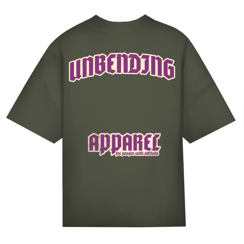 Oversize T-Shirt Unisex - For People With Attitude Lila/Beige - Unbending Apparel