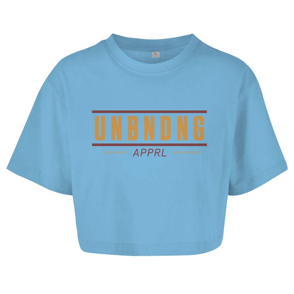 Oversize Crop Top - For People With Attitude - Gold/Rot - Unbending Apparel