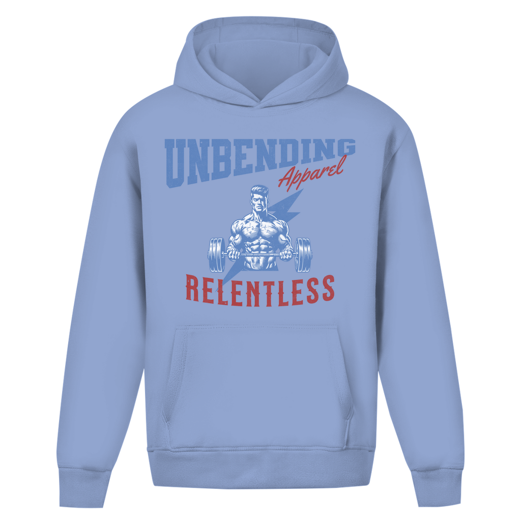 Oversize Hoodie Unisex - Relentless - Blau/Rot - Unbending Apparel