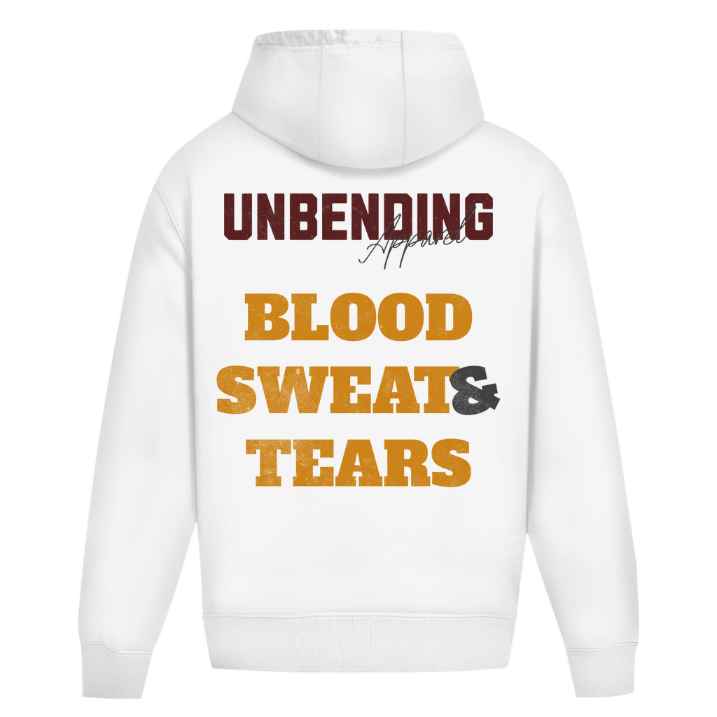 Oversize Hoodie Unisex - Blood Sweat and Tears - Rot/Gelb - Unbending Apparel